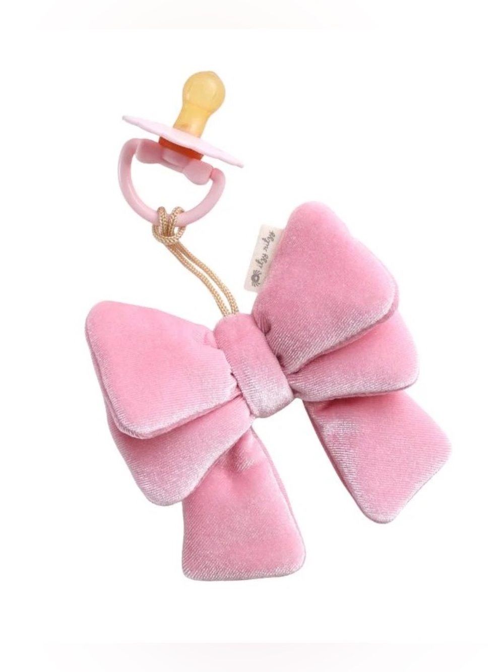 NWT Pink Velvet Bitzy Pal Natural Rubber Pacifier & Lovey